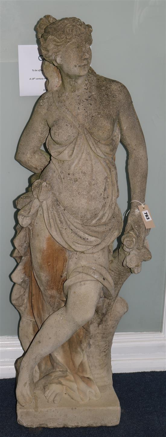 A stone figure of a classical maiden H.120cm